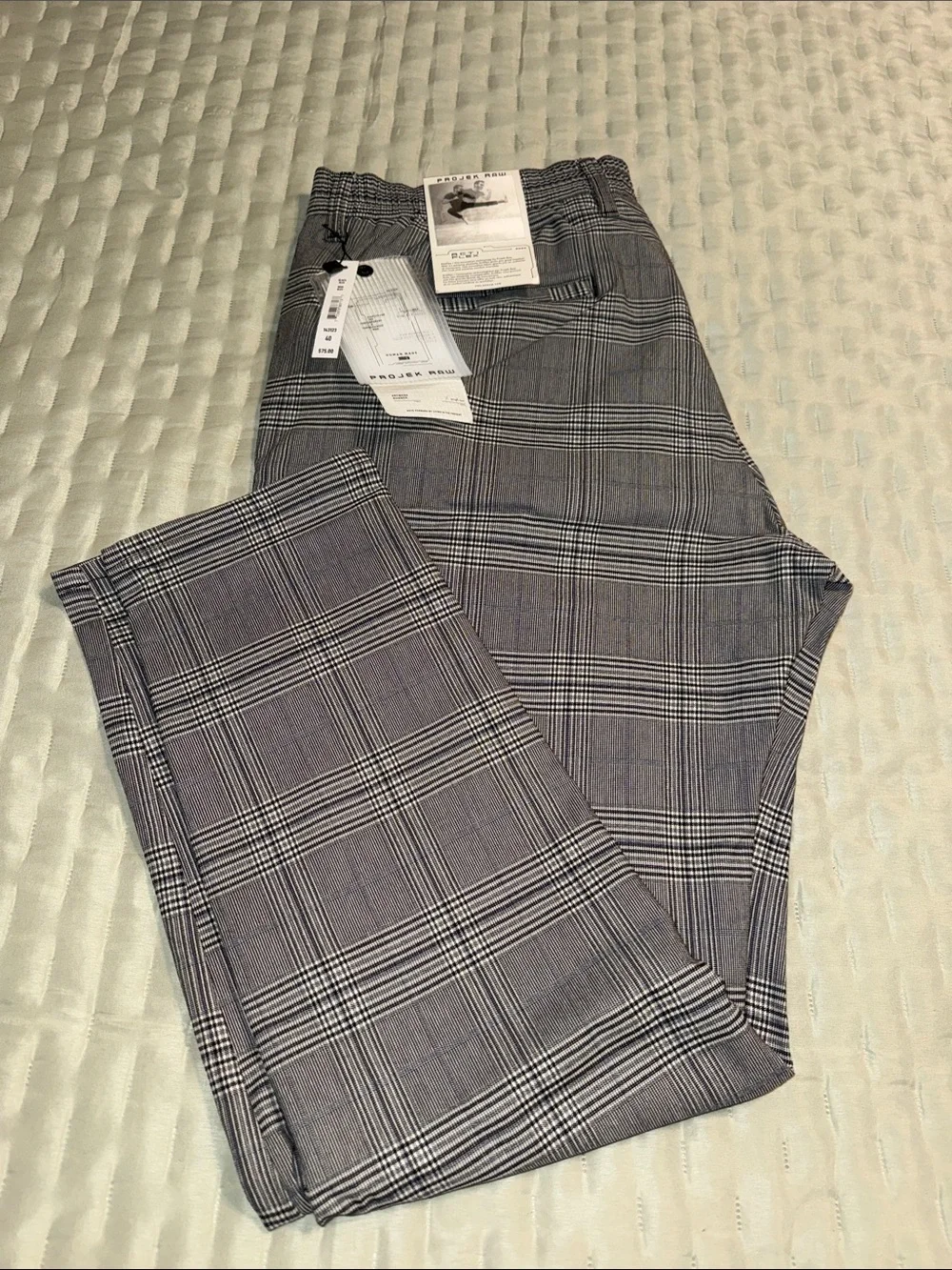 Propel Raw Gray Plaid Dress Pants - Classic Tailored Fit